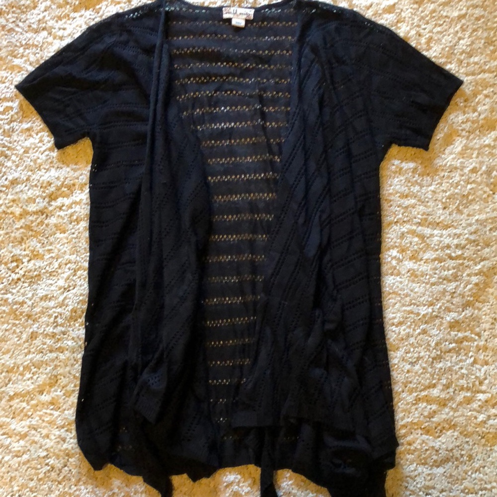 Draped front T-shirt sweater